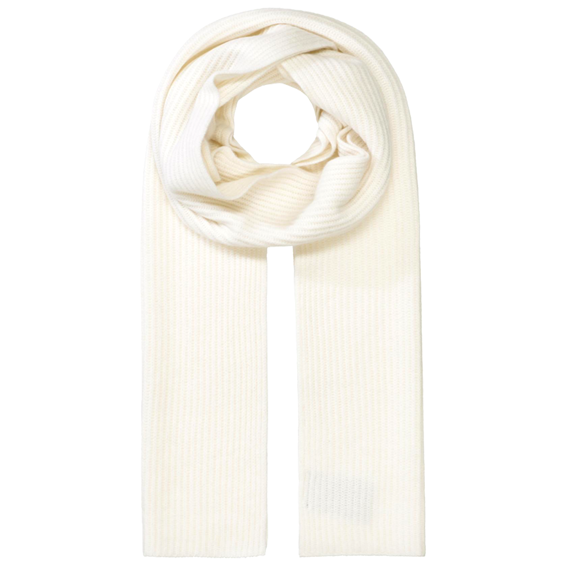 Cashmere Schal mit Ribstruktur | SNOW WHITE