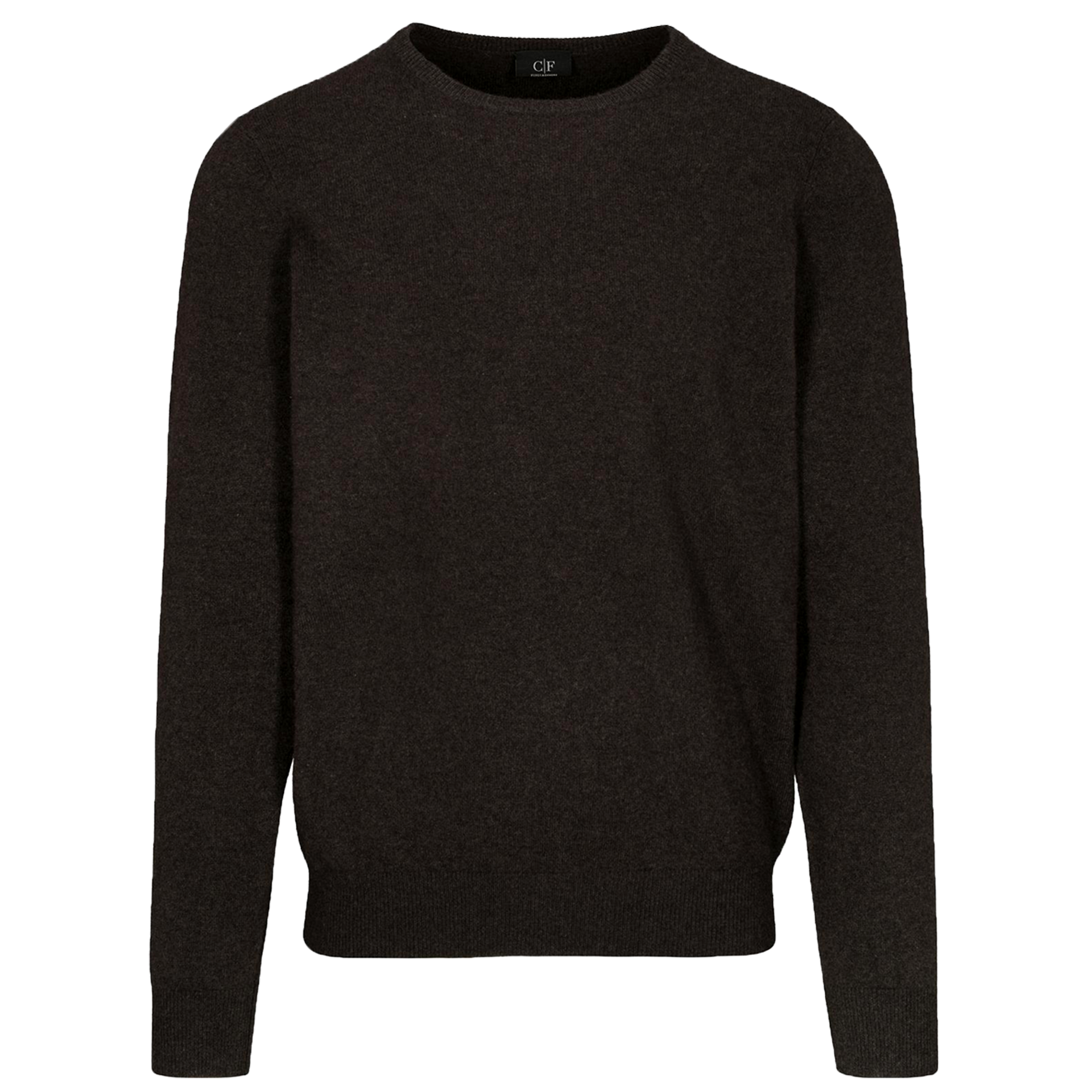 Cashmere Rundhals-Pullover Basic | CHOCOLATE MELANGE